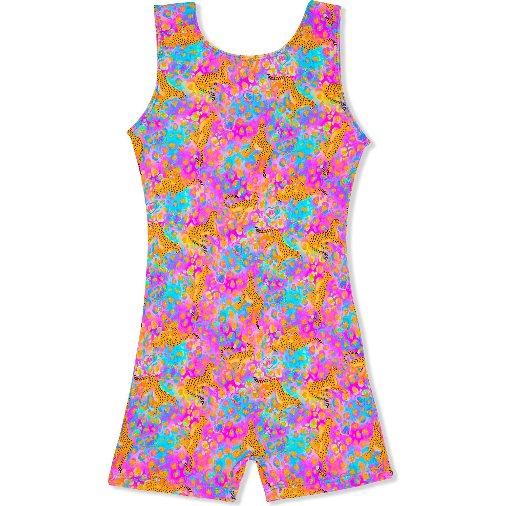 Cheetah Print Sleeveless Biketard, Pink