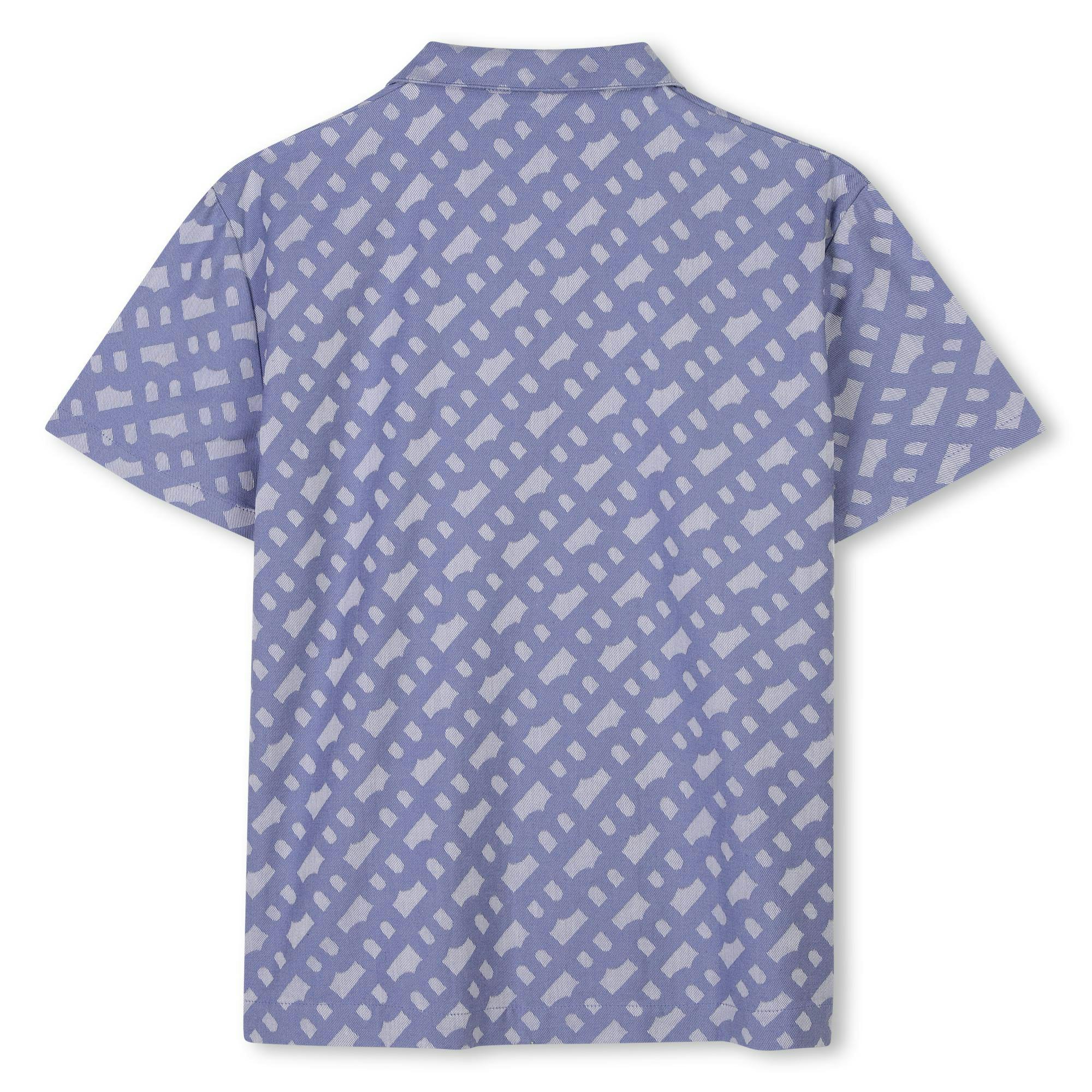 Blue Patterned Buttoned Short Sleeve Shirt