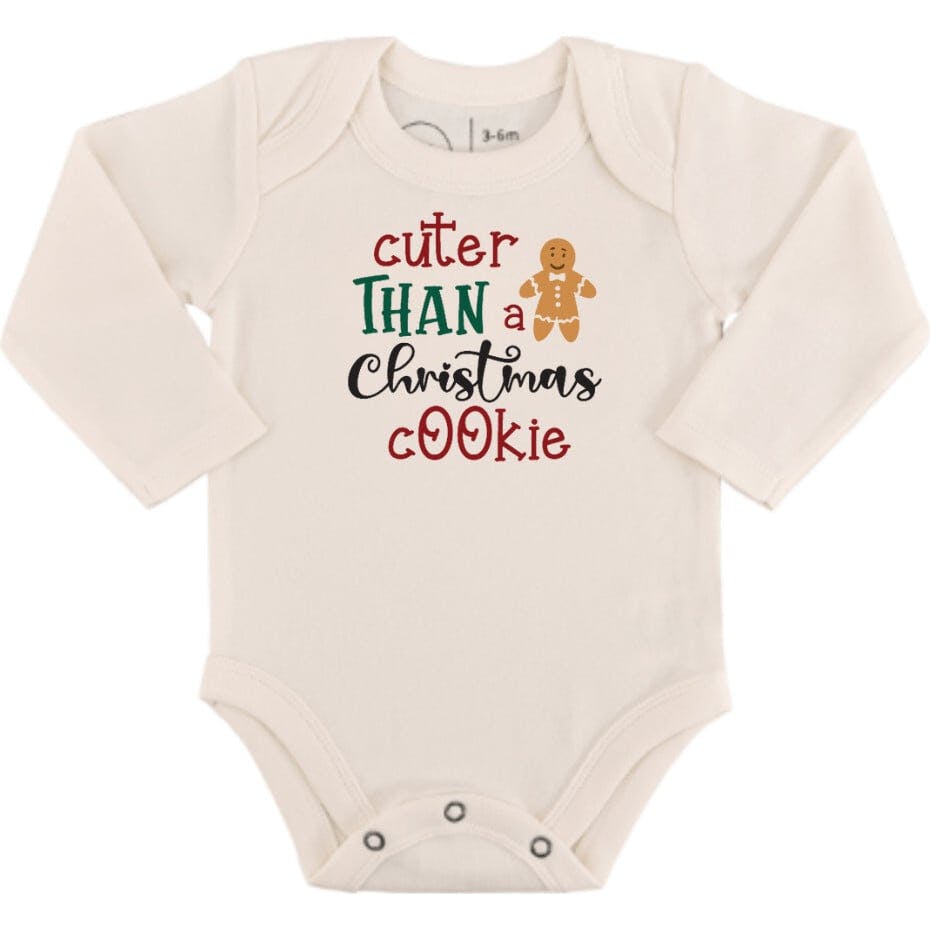 long sleeve graphic bodysuit | Santa Baby