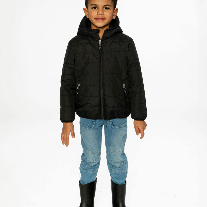 Insulating Quilted Mid-Season Jacket Black