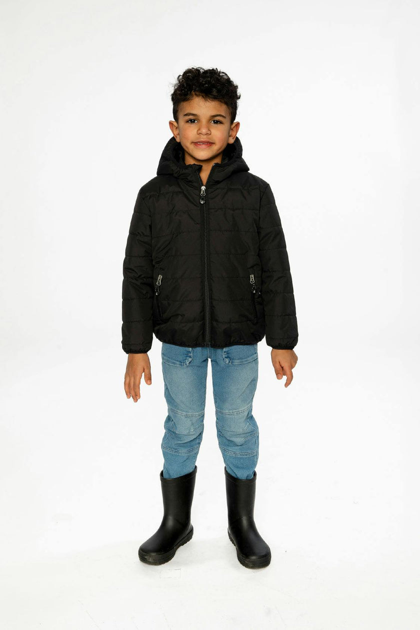 Insulating Quilted Mid-Season Jacket Black