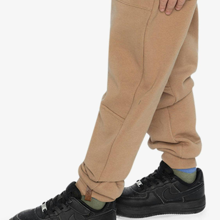 Fleece Sweatpants with Pockets Brown Tannin