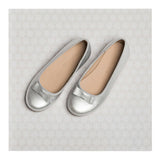 Camille Ballet Flat | Silver Leather