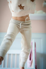Pima Cotton Knit Jogger in Oatmeal