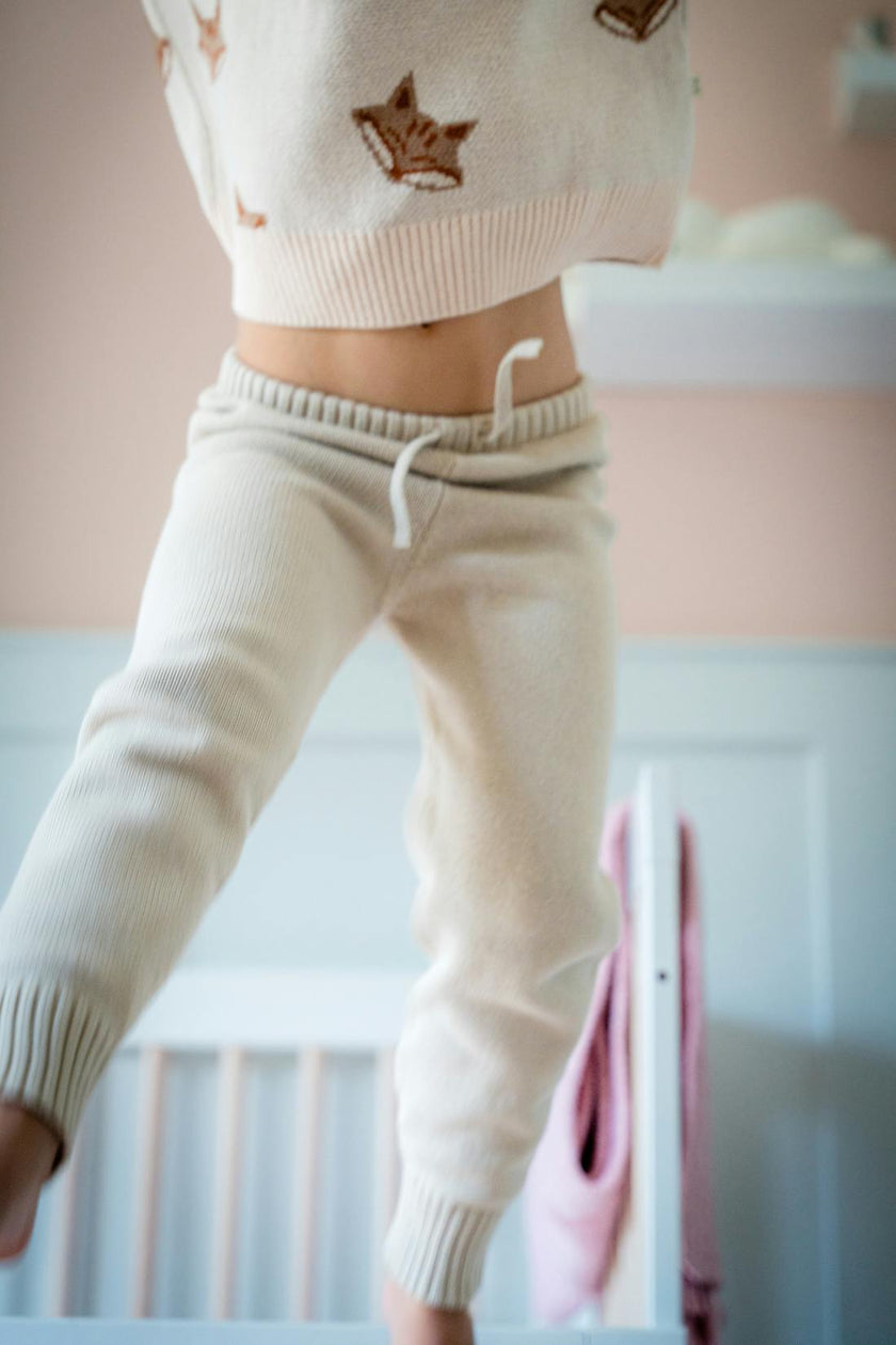Pima Cotton Knit Jogger in Oatmeal