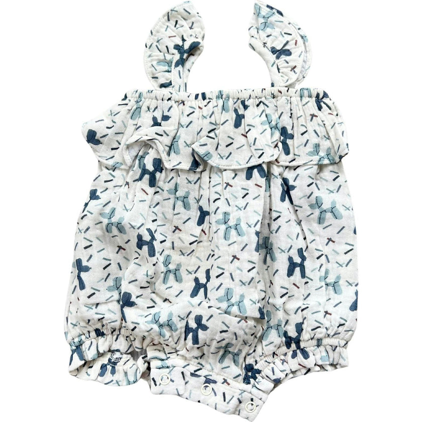 Gauze Bubble Romper Harbor Blue