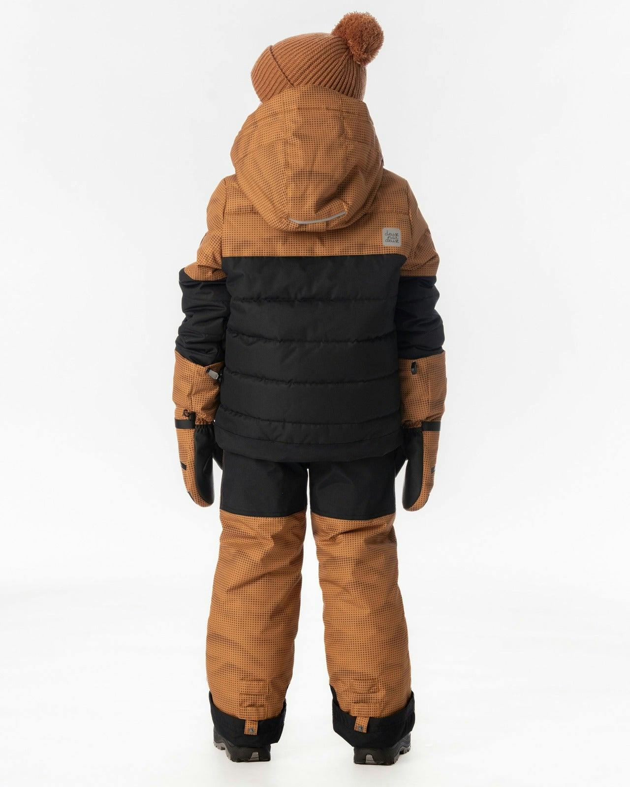 Two Piece Play Snowsuit Brown And Black With Brown Pants