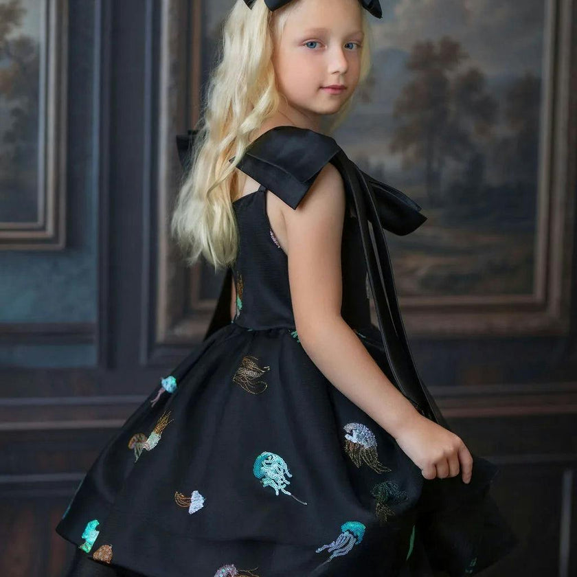 Ocean Magic Black Tulle Dress for Girls