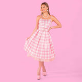 A Leading Role x Mattel Barbie Pink Gingham Premium Adult Dress Up - Barbie The Movie