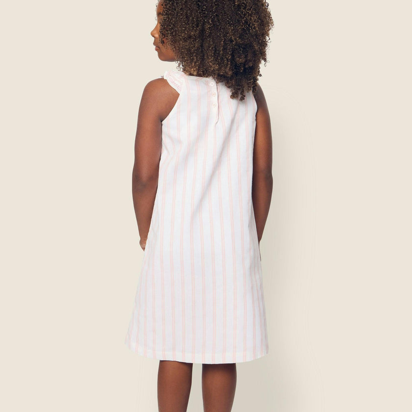 Girl's Twill Amelie Nightgown in Pink Stripe