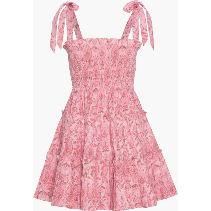 The Ribbon Charlotte Nap Dress - Pink Palm Ikat