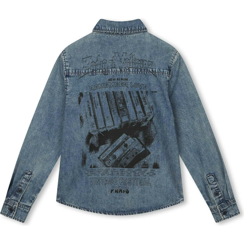 ZADIG & VOLTAIRE Vintage Festival Cotton Denim Shirt