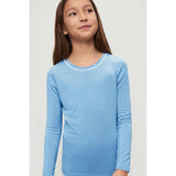 Kids TENCEL™ Modal Unisex Long PJ Set, SUMMER BLUE/WHITE