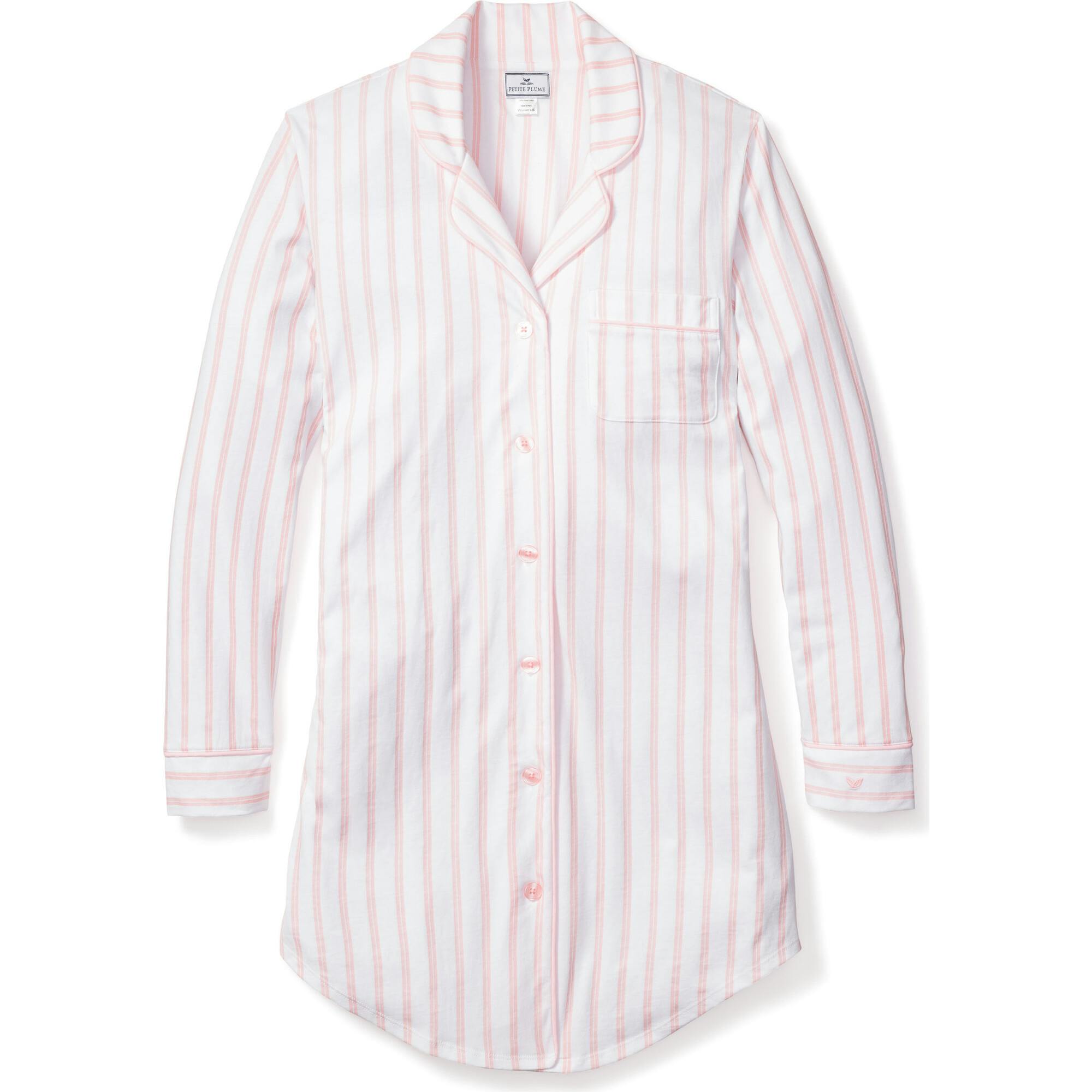Women's Pima Nightshirt in Pink Stripe
