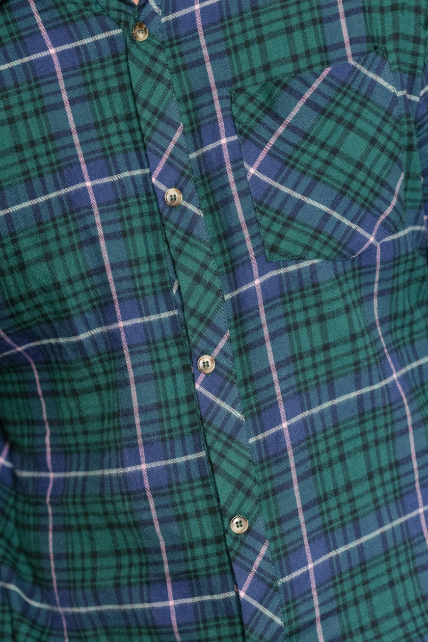 Mens John Shirt in Emerald Plaid
