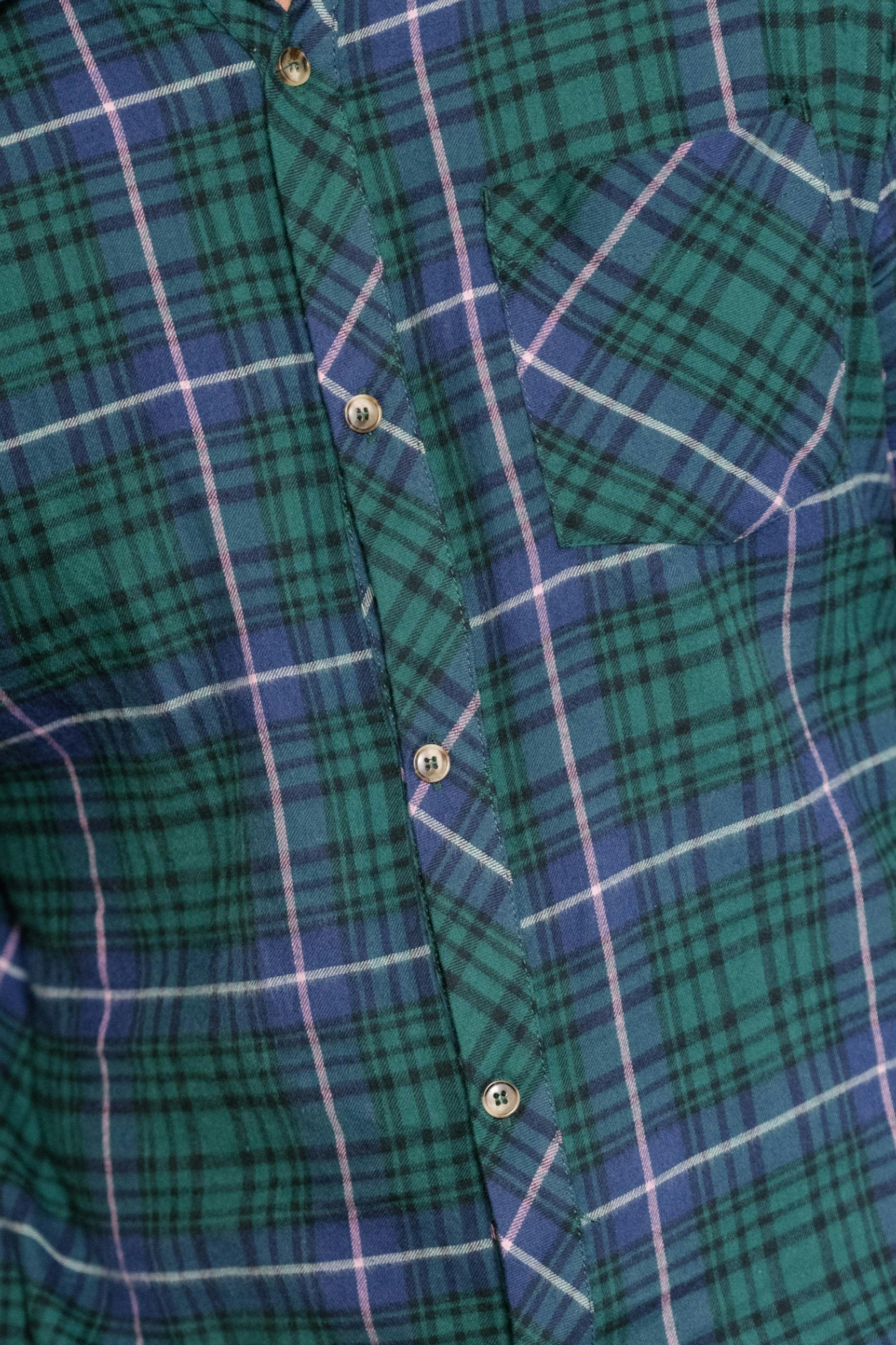 Mens John Shirt in Emerald Plaid