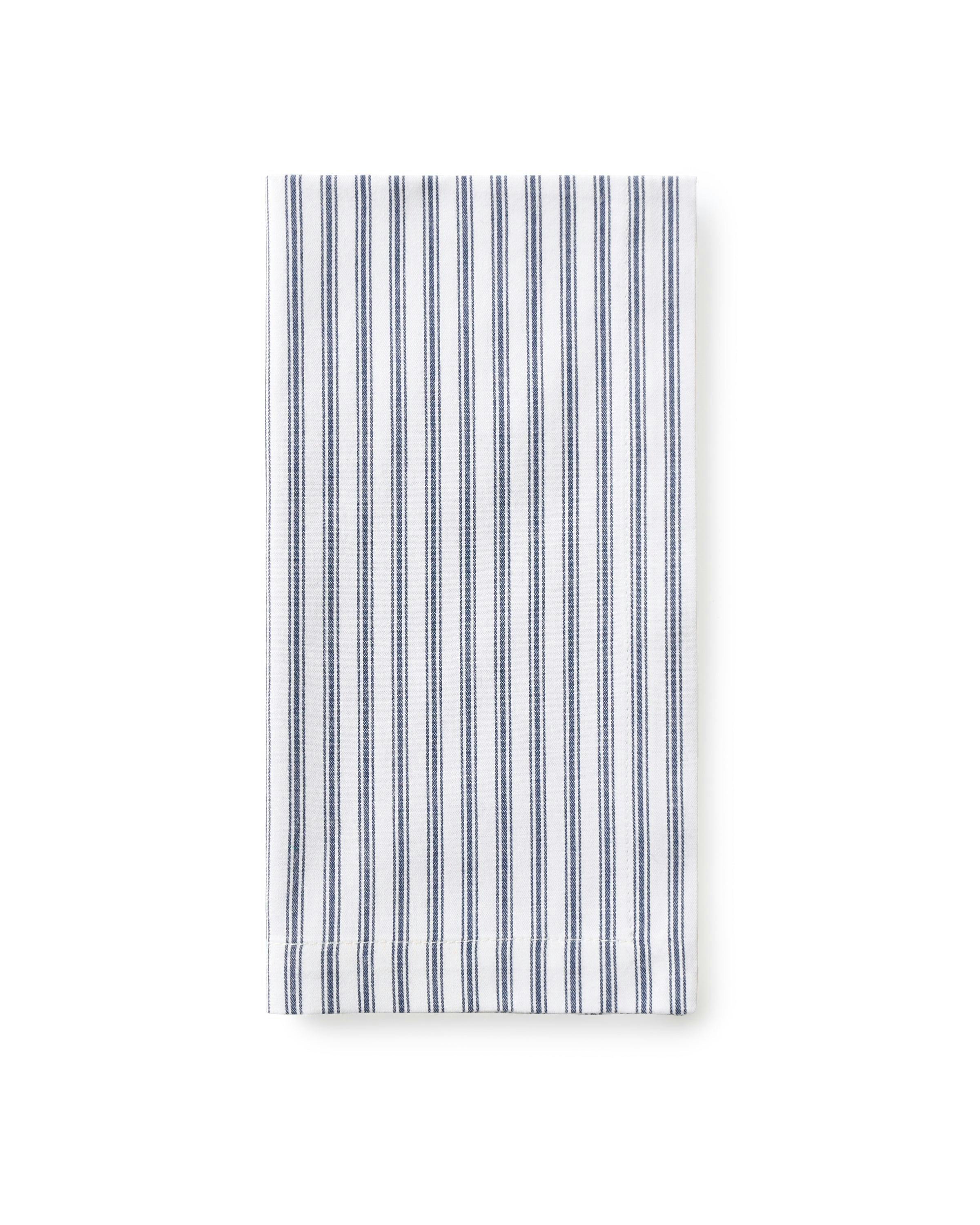 Signature Navy French Ticking Table Linen