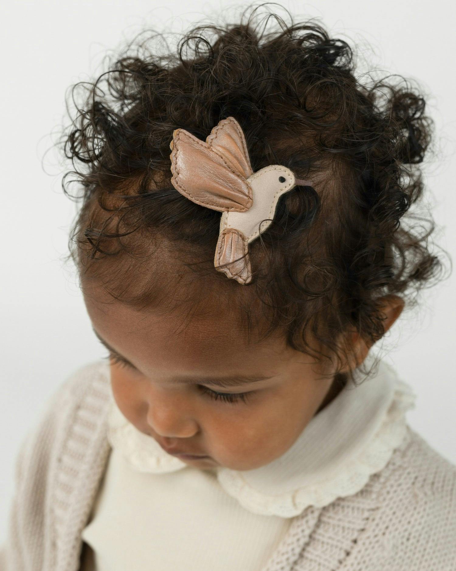 Zaza Sky Hairclip | Hummingbird | Clay Metallic Leather