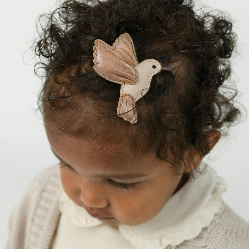 Zaza Sky Hairclip | Hummingbird | Clay Metallic Leather