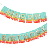 Rainbow Happy Birthday Fringe Garland Set