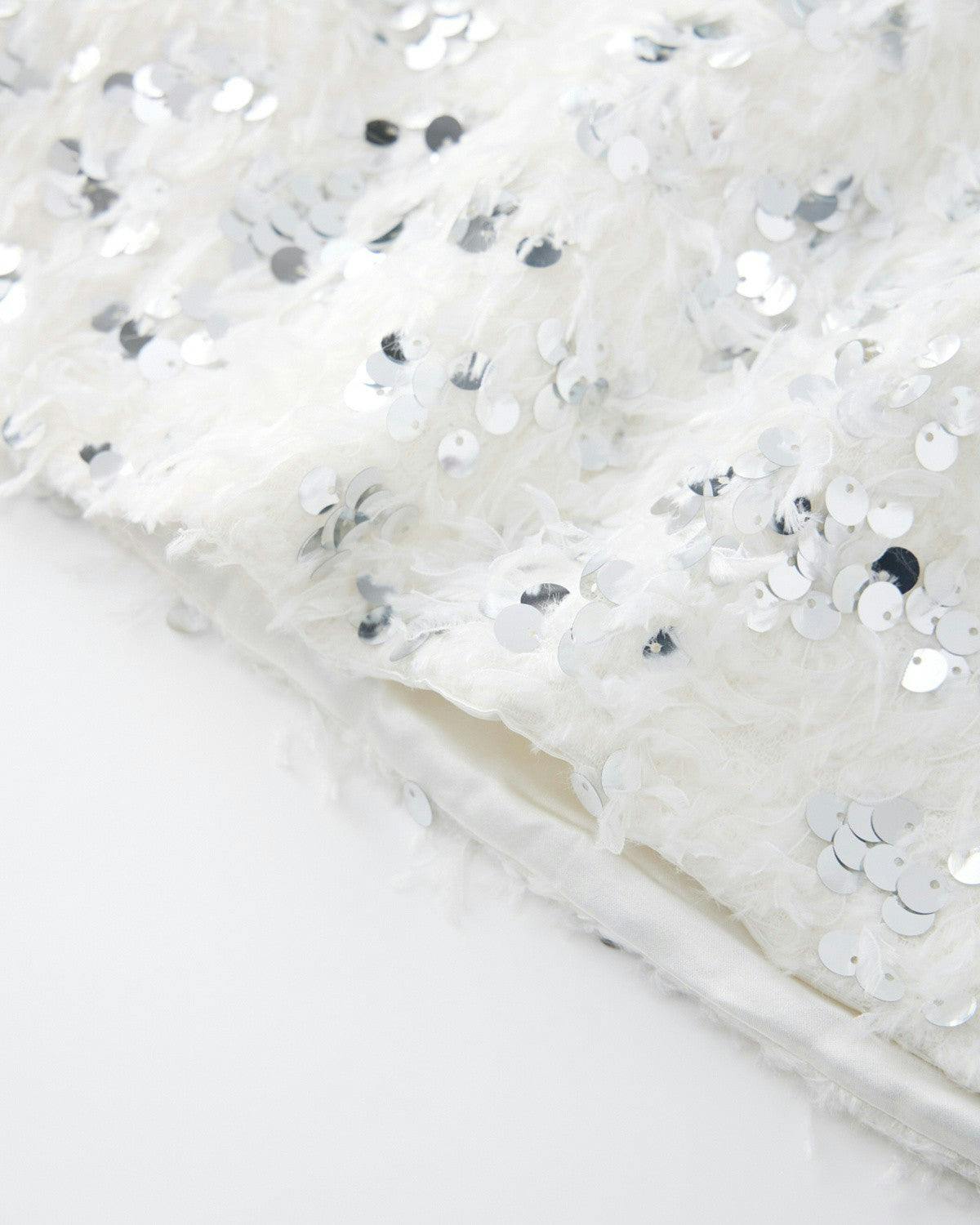 Chrissy Feather Sequin Mini Skirt