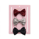 Multicolor Classic Satin Bow Hair Clip Set