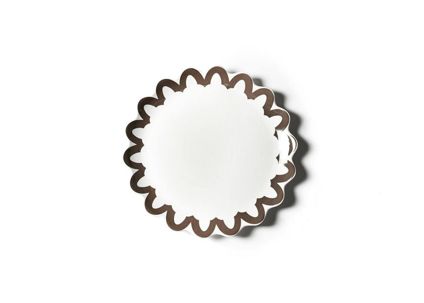 Russet Arabesque Trim Scallop Dinner Plate