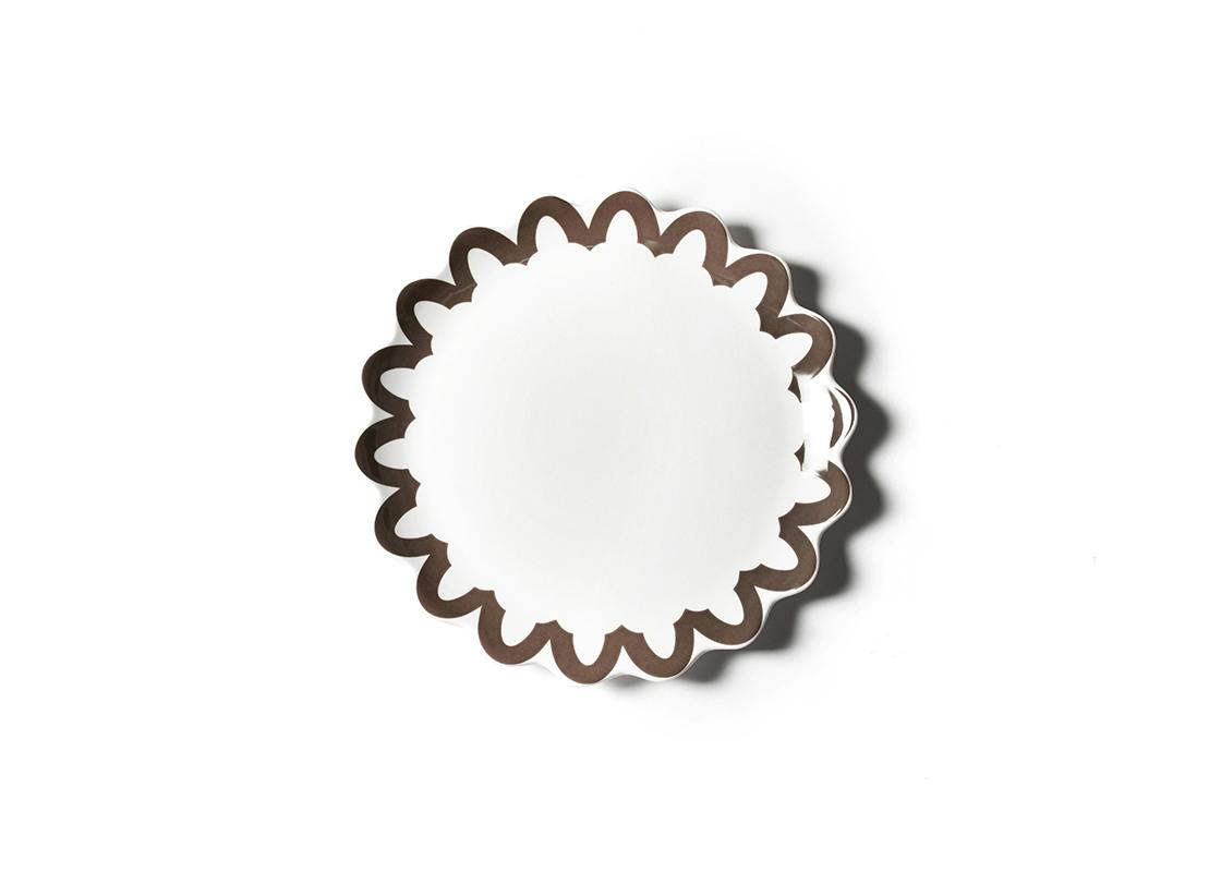 Russet Arabesque Trim Scallop Dinner Plate