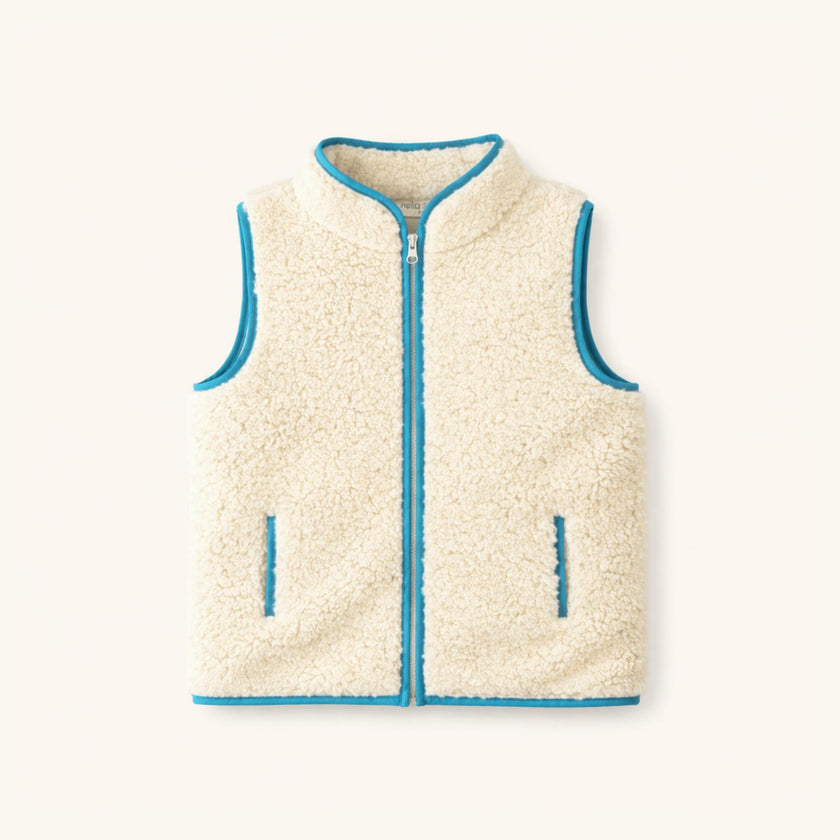 Boys' Sherpa Vest with Blue Dino
