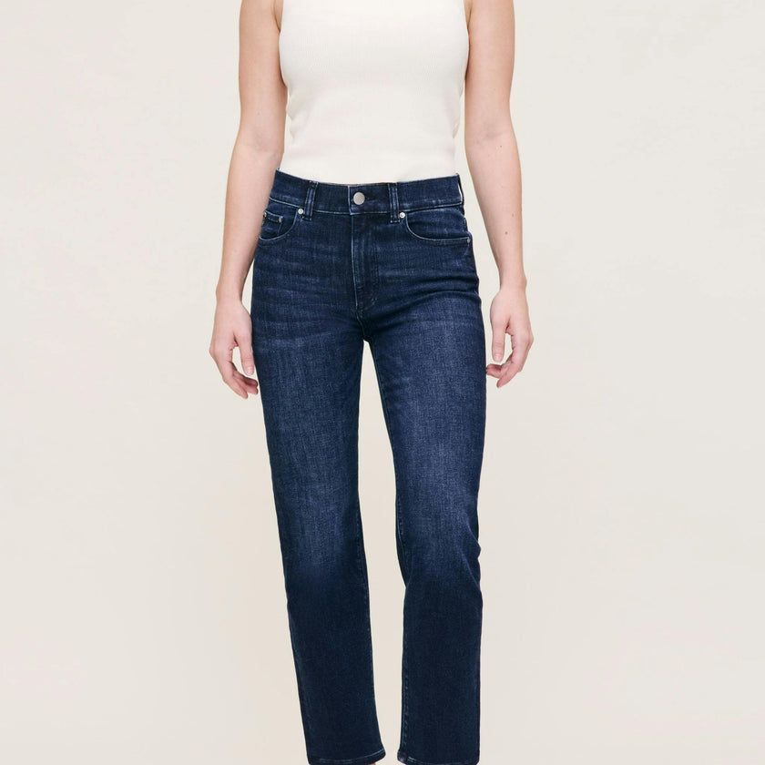 Halle Straight Petite High Rise Instasculpt™ 25.5" Jeans | Mediterranean