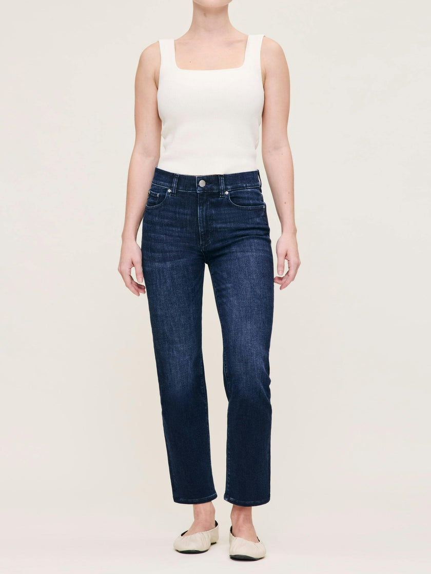 Halle Straight Petite High Rise Instasculpt™ 25.5" Jeans | Mediterranean