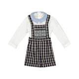 George Navy Tartan Boy Dungaree & Shirt