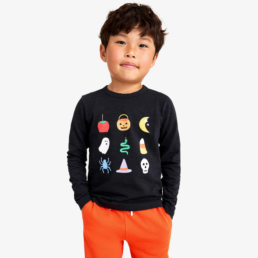 Kids long sleeve trick-or-treat tee