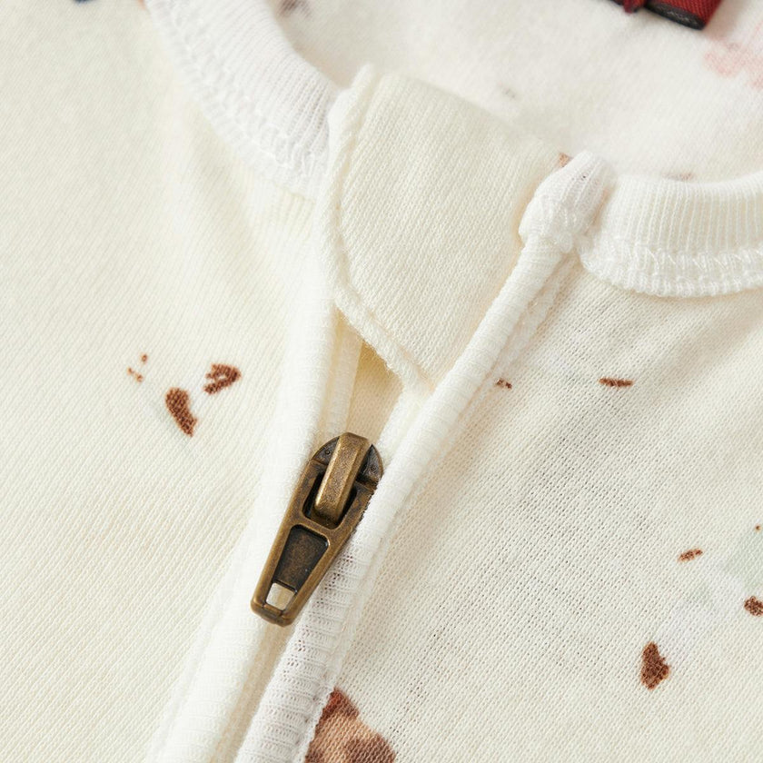 Sandcastle Organic Cotton Zipper Footed Romper