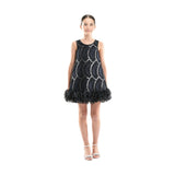 Black Fiora Ruffle Sequin Dress