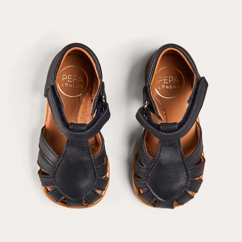 Leather Fishermans Sandals in Navy (21-27EU)
