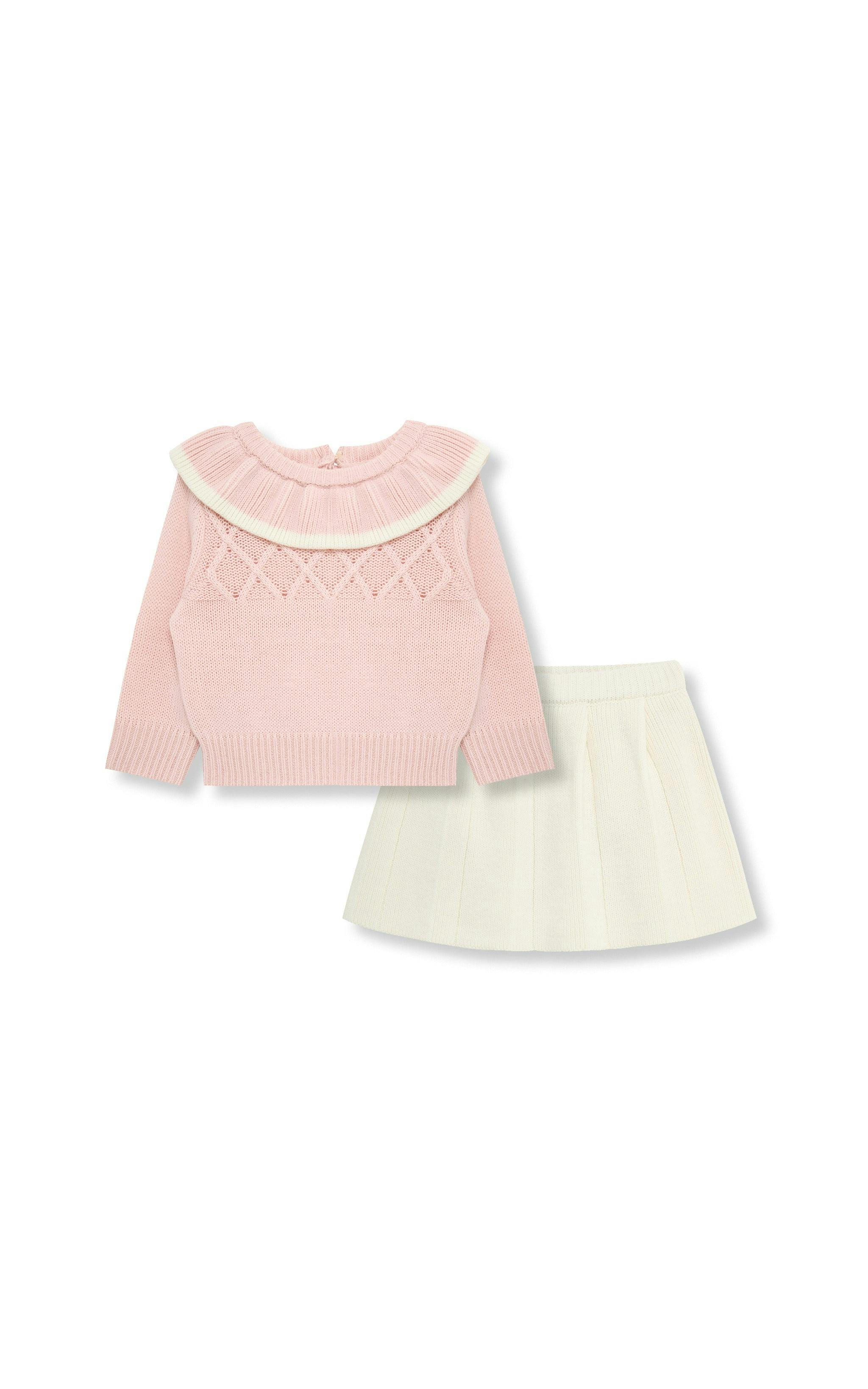 Ruffle Collar Sweater Skort Set (2T-4T)