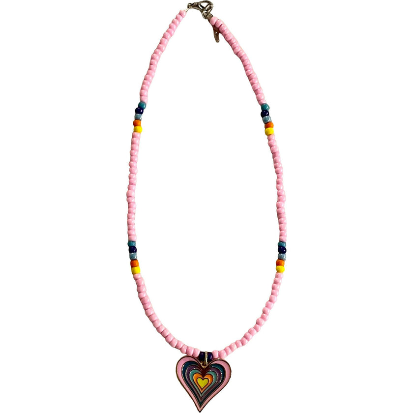 Rainbow Heart Pendant Necklace