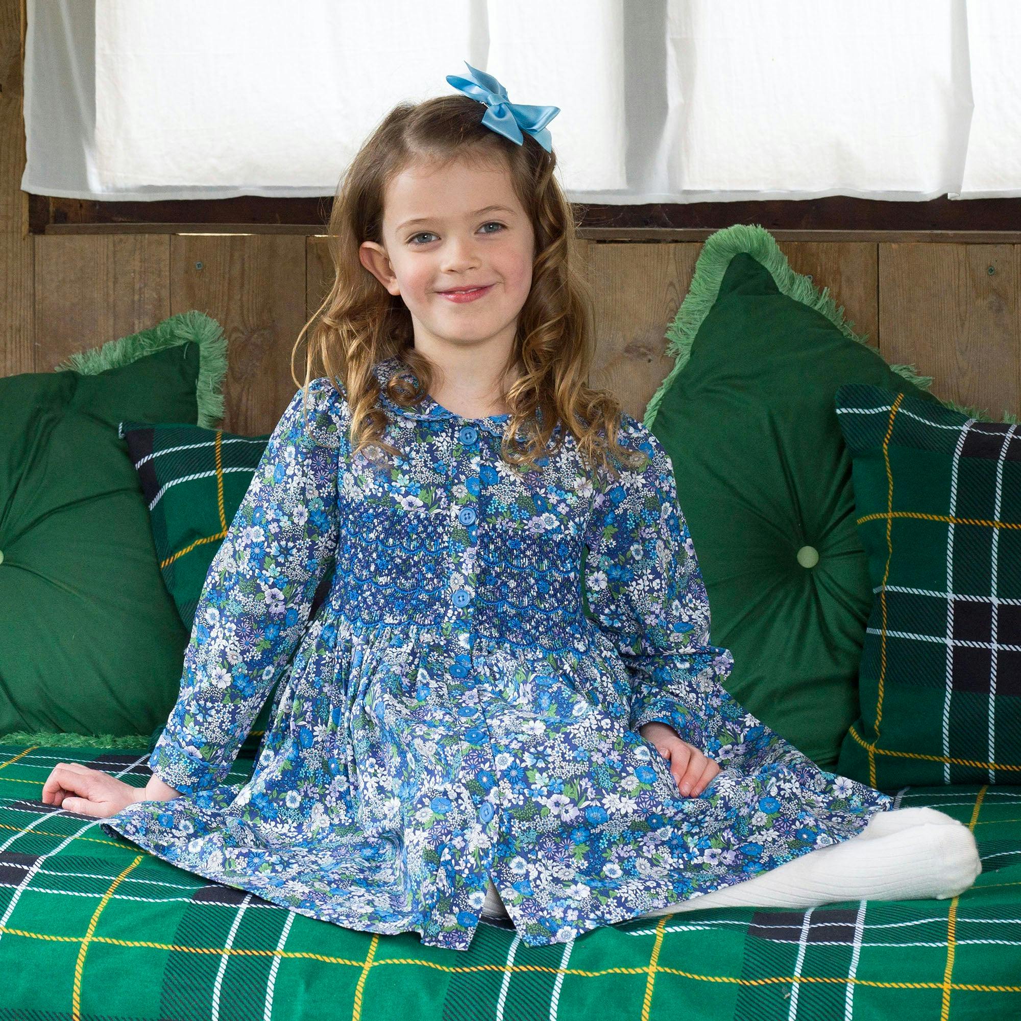 Dahlia Smocked Button-Front Dress