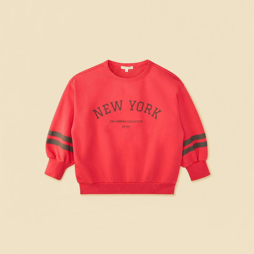 Organic Sunday Sweatshirt in Faded Red