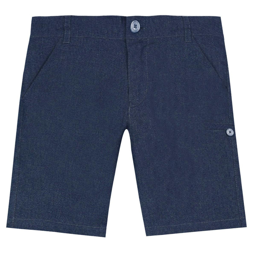 Navy Linen Shorts