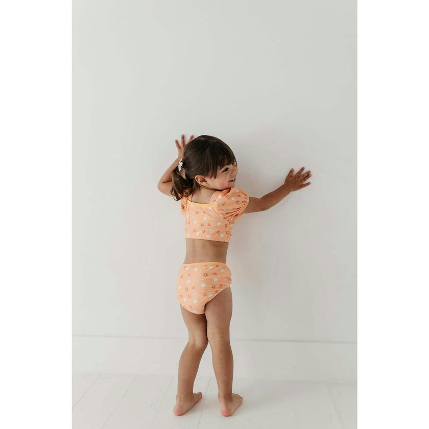 Girl's Puff Sleeve Swimsuit