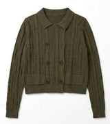Textured Double-Breasted Cardigan