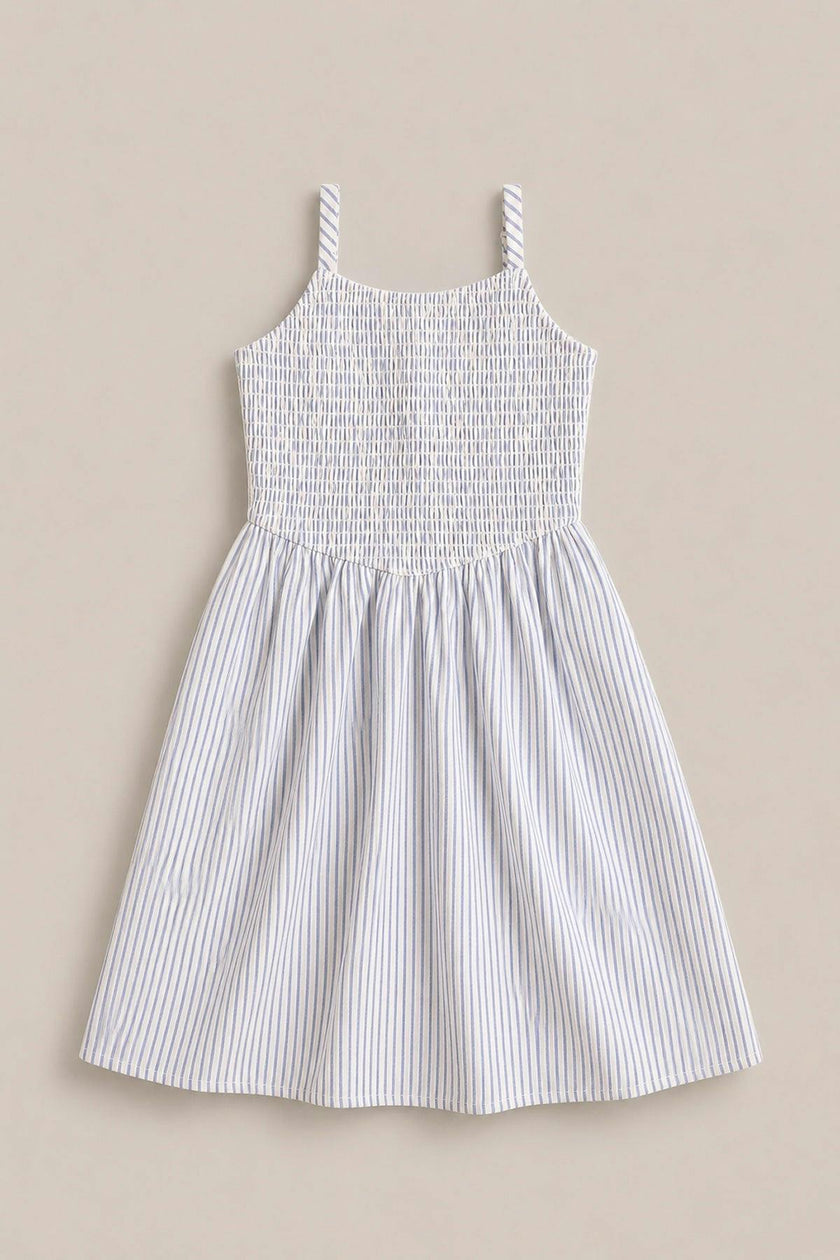 Mini Maxwell Dress in Blue & White Pinstripe
