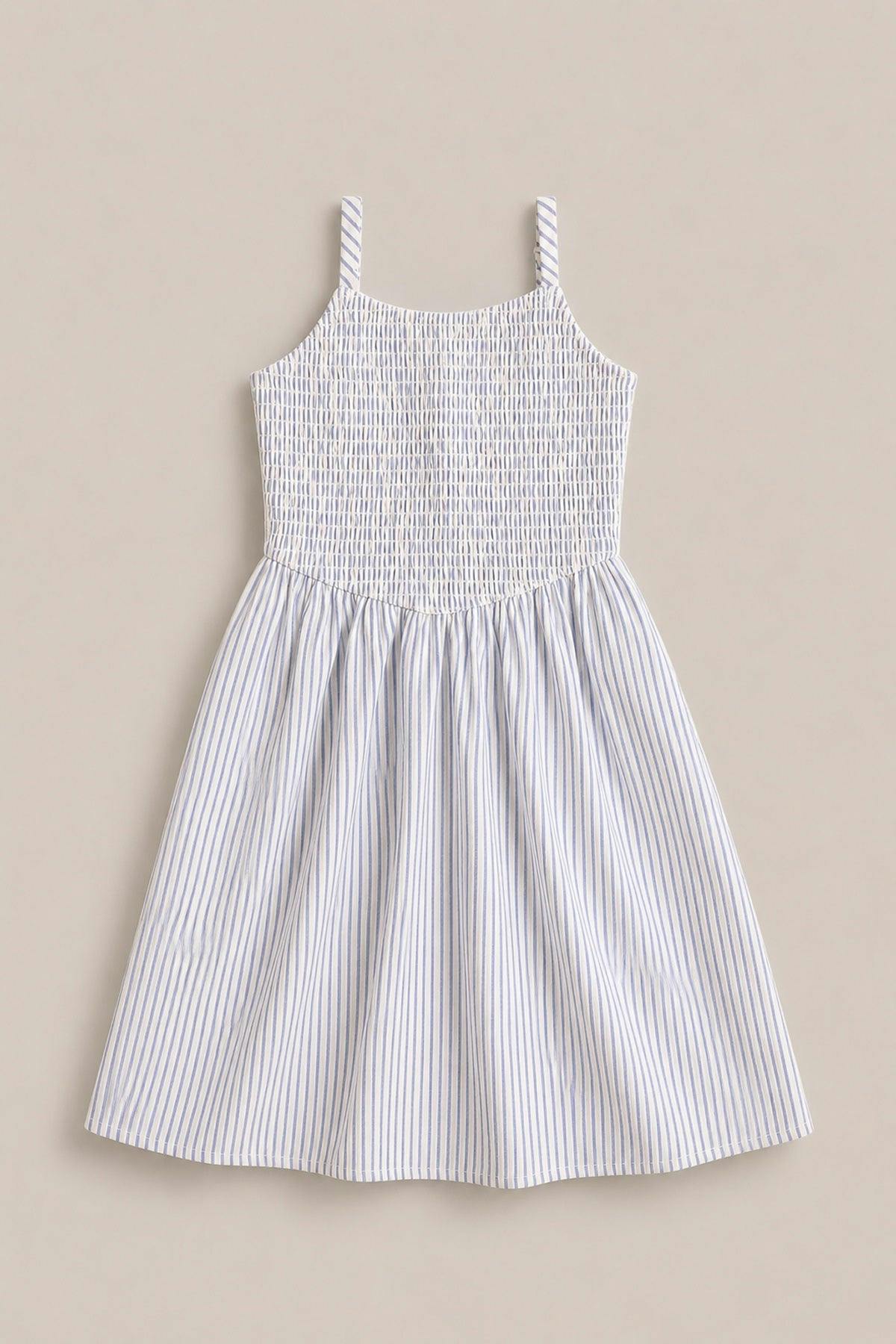 Mini Maxwell Dress in Blue & White Pinstripe