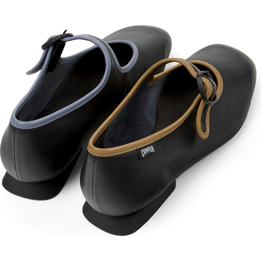 Women's Casi Myra Twins Contrast Piped Square Toes Ballerina Shoes