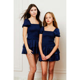 Lexi Cap Smocked Dress - Navy