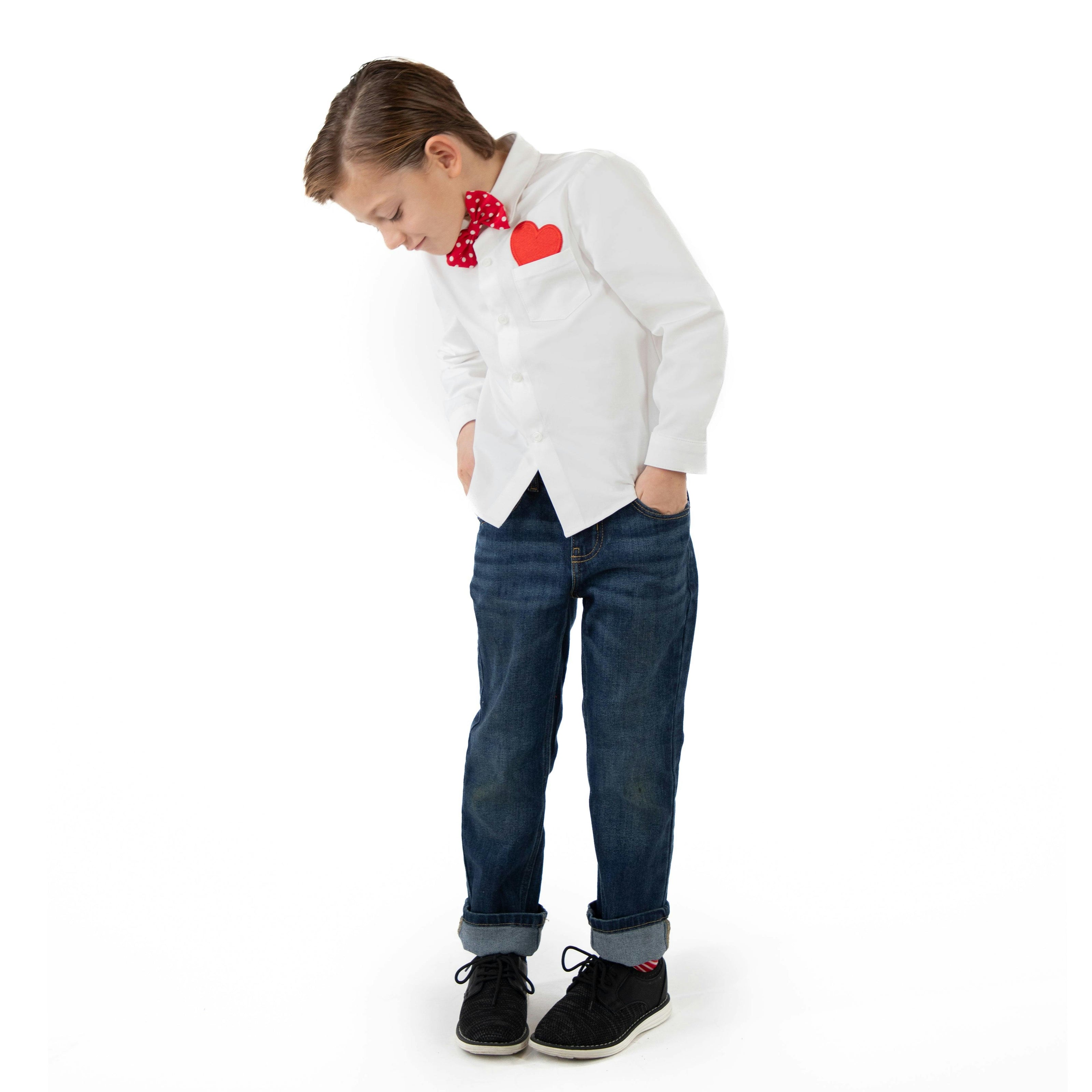Jr Star Heartbreaker White Child Shirt with Bow Tie