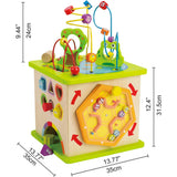 Country Critters 5-Sided Wooden Play Cube for Toddlers