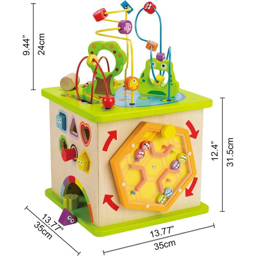 Country Critters 5-Sided Wooden Play Cube for Toddlers